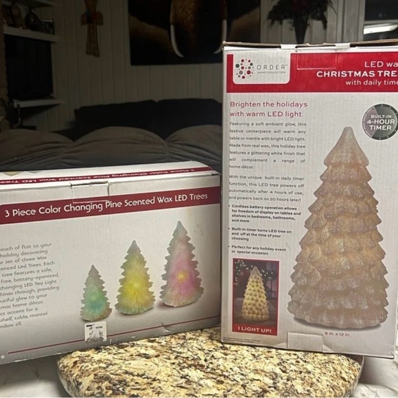 Home Collection~ 2 Boxes W/ 4 Color Changing Christmas Tree & Pine Scented (New) - Picture 12 of 12